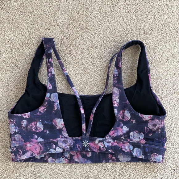 Athleta Purple Floral Sports Bra - Picture 2 of 3